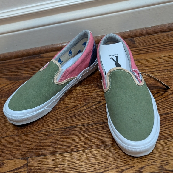 Vault by Vans x McFetridge Transcentcoastal Pink/Green/Navy Slip-ons - Picture 2 of 10